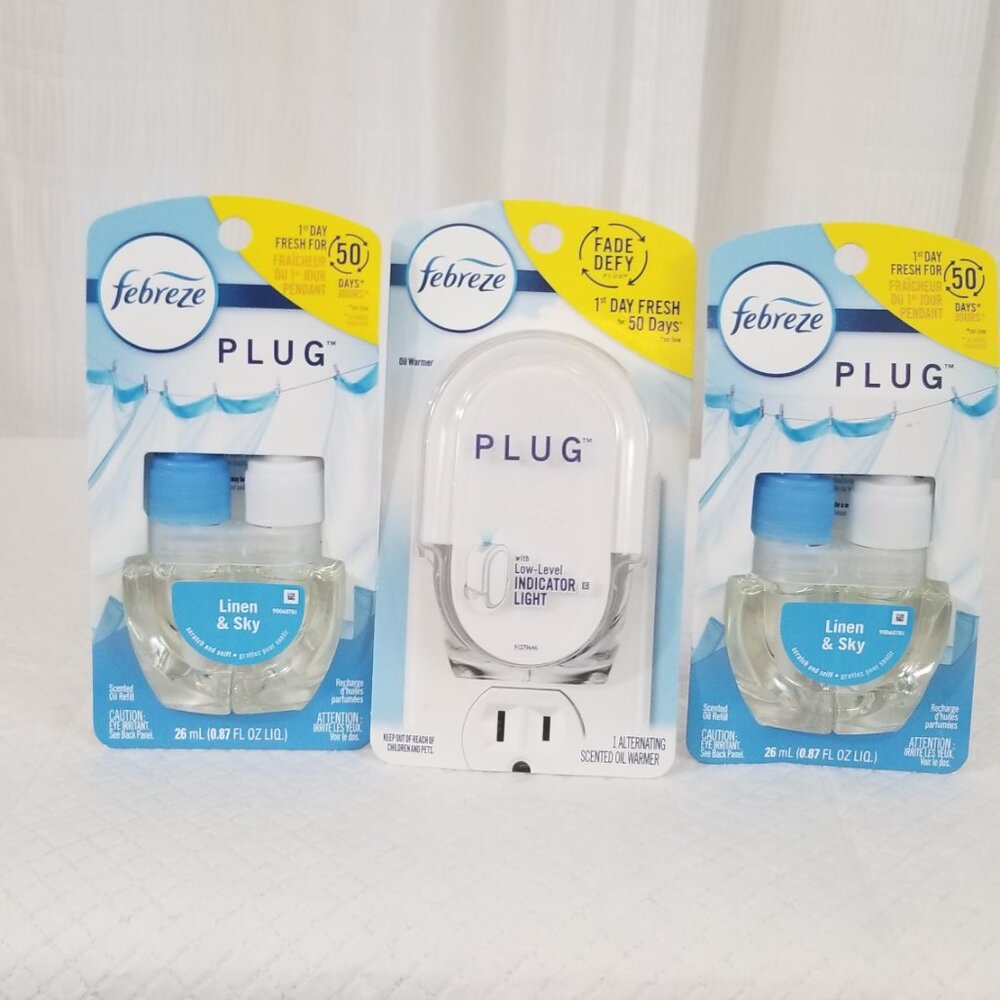 1 Aletrnating Scented Oil Warmer + 2 Scented Oil Refill linen & Sky Brand New